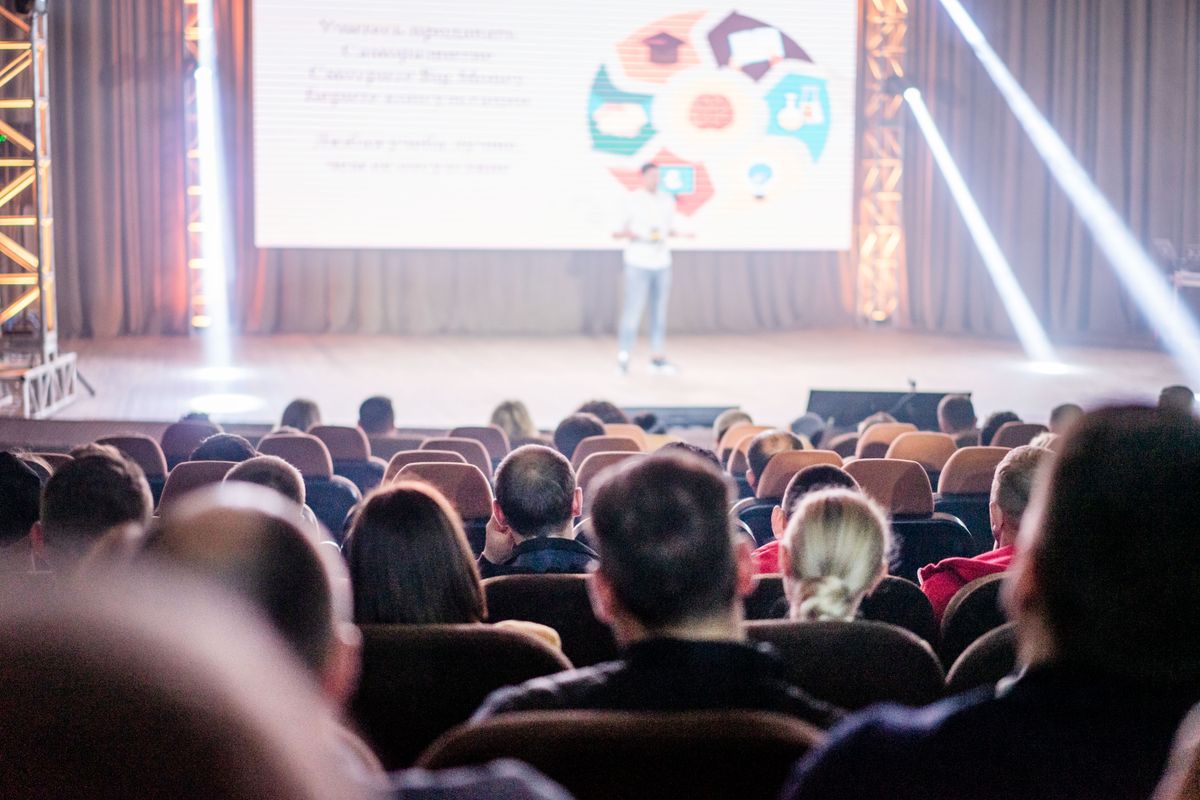 The audience at a corporate event